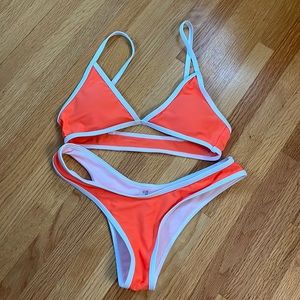 Orange Contrast bikini size small